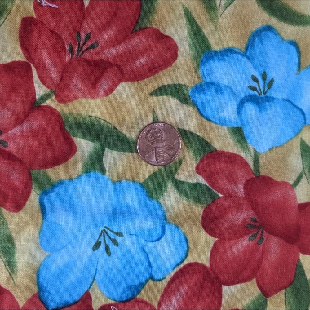 NEW Floral Cotton Remnant 42" x 30" Watercolor Rose
